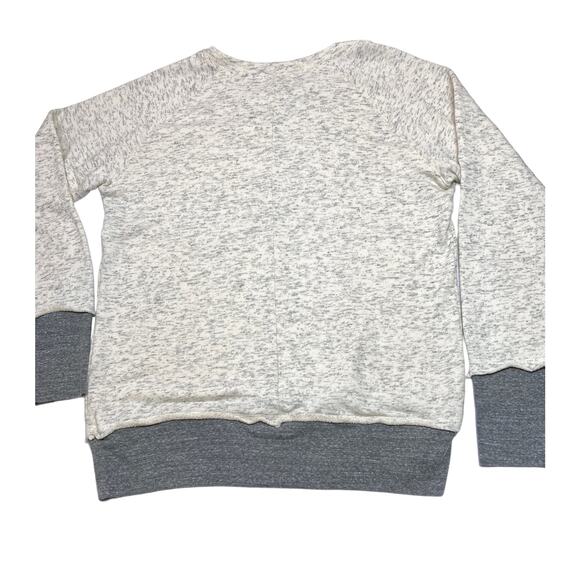 NEW Monrow Sweatshirt Ivory with Gray Cuffs and Hem Size L - Picture 4 of 6